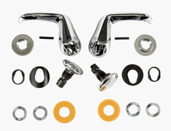 1967 Camaro Complete Vent Wing Window Chrome Handle Kit with Mounting Studs