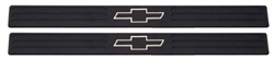 2010 - 2011 Camaro Bowtie Logo Door Sill Plates, Two Tone (Black and Chrome)