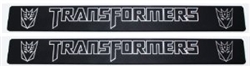 2010 - 2011 Two Tone (Chrome and Black) Transformers Decepticon Logo Door Sill Plates