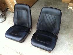 1967 Camaro Front Bucket Seat Assemblies Set, Mint Condition Black Pair Original GM Used
