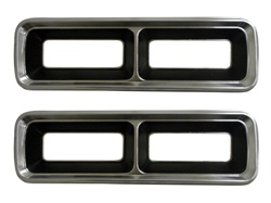 1968 Camaro Tail Light Bezels Set, Brushed, Pair | Camaro Central