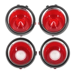 1971 - 1973 Camaro Tail Light & Backup Lens Kit, PILLOW STYLE OPTICS, 4 Piece Set