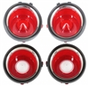 1970 - 1971 STD Tail Light & Backup Lens Kit, CIRCULAR OPTICS, 4 Piece Set