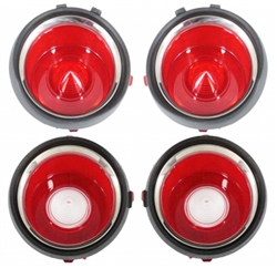 1970 - 1971 STD Tail Light & Backup Lens Kit, CIRCULAR OPTICS, 4 Piece Set