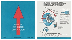 1982 - 1992 Camaro Instruction Information Sunvisor Sleeve, Ignition Steering Column Lock, 738563