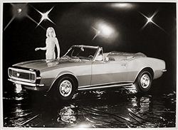 1967 Camaro SS / RS Convertible GM Dealer Promotional Poster, Black and White