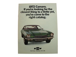 1972 Camaro GM Dealership Showroom Sales Brochure