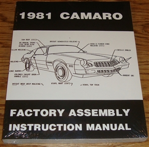 1981 Camaro Assembly Instruction Manual Book