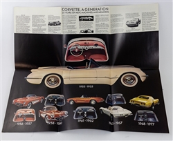 1978 Corvette Dealer Sales Show Room Brochure Poster, Original GM NOS
