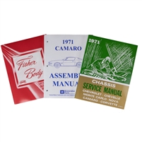 Image of a 1971 Camaro Body, Chassis, and Assembly Instruction Manual Book Set, 3 Piece Set