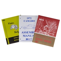 Image of a 1972 Camaro Body, Chassis, and Assembly Instruction Manual Book Set, 3 Piece Set