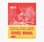 1972 Camaro CHASSIS Service Manual Book