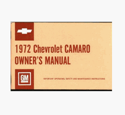 1972 Camaro Glove Box Owner Manual