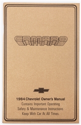 1984 Camaro Glove Box Owner Manual