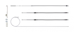 1968 - 1969 Camaro Complete Emergency Parking Brake Cable Kit for REAR DRUM BRAKES, Stainless Steel