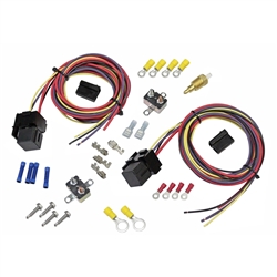Dual Radiator Fans Electric Thermostat Relay and Wiring Kit