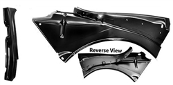 1967 - 1968 Camaro Inner Quarter Panel Metal Support Braces for Convertible, RH