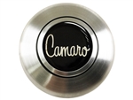 Custom 70's CAMARO Logo Horn Cap for Wood or Comfort Grip Steering Wheel, Choose Brushed or Black Finish