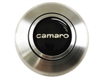 Custom Block CAMARO Logo Horn Cap for Wood or Comfort Grip Steering Wheel, Choose Brushed or Black Finish