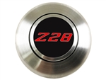 Custom RED Z28 Logo Horn Cap for Wood or Comfort Grip Steering Wheel, Choose Brushed or Black Finish