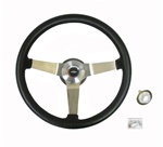 1967 - 1989 Camaro Steering Wheel Kit, Custom Black Leather 14.5 Inch