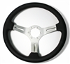 1967 - 1989 Camaro Leather Steering Wheel, Custom Brushed Spokes