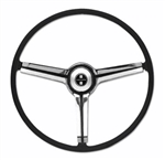 1967 Camaro Steering Wheel Kit, Deluxe, Chrome 3-Spoke Shroud, Complete, Choice of Horn Button