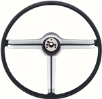 1968 Camaro Steering Wheel, Satin Chrome 3-Spoke Shroud, 9747536