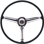 1968 Camaro Steering Wheel Kit, Satin Chrome 3-Spoke Shroud, Choice of Horn Button