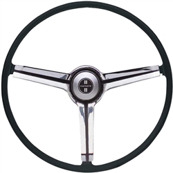 1968 Camaro Steering Wheel Kit, Satin Chrome 3-Spoke Shroud, Choice of Horn Button