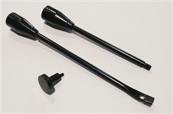 1967 - 1981 Custom Steering Column Levers Set, Black Anodized Billet Aluminum: Tilt, Hazard, and Turning