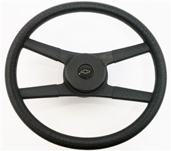 1970 - 1981 NEW 9761838 Camaro 4-Bar Rope Steering Wheel Kit with BLACK WITH SILVER BOWTIE Horn Button 329742, Now Available.