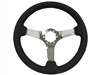 1967 - 1989 Camaro Black Leather Steering Wheel with Chrome Spokes