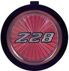 1970 - 1981 Camaro 4-Bar Steering Wheel Horn Cap Button Emblem Only, Z28 Red, 14008377