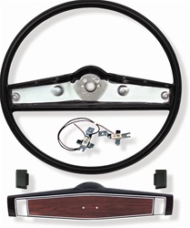 1969 Camaro Standard Steering Wheel Kit, Black with Rosewood Center Shroud