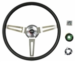 1967 - 1989 Camaro NK1 Small Comfort Grip Steering Wheel Kit, Black with Silver Spokes