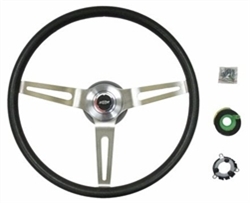 1967 - 1989 Camaro NK1 Small Comfort Grip Steering Wheel Kit, Black with Silver Spokes