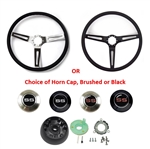 1967 - 1989 Camaro Custom Super Sport Comfort Grip Steering Wheel Kit with SS Horn Button