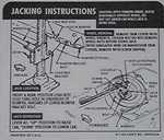 1967 - 1968 Camaro Trunk Jacking Instructions Decal, Coupe with Regular Spare Tire, 3909124