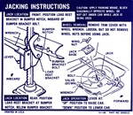 1969 Instruction Information Decal, Trunk Jacking, Convertible 3949513