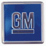 1968 - 1973 Camaro Stamped Metal Mark of Excellence Blue GM Door Decal