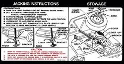 1973 Camaro Instruction Information Decal, Trunk Jack, Regular | Camaro Central