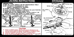 1973 Camaro Instruction Information Decal, Trunk Jack, Space Saver | Camaro Central