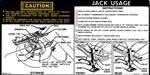 1974 - 1975 Camaro Trunk Jacking Instructions Decal with Regular Spare Tire, 341040