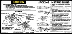image of 1980 Camaro Trunk Jack Spare Tire Information Decal, 14012417