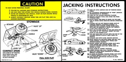 1981 Camaro Trunk Jacking Instruction Decal, 14032195