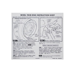 Rally Wheel Trim Ring Instruction Information Card, 3913832