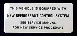 1977 - 1978 Camaro Air Conditioning Evaporator Box, New Refrigerant Control System Decal