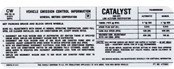 1978 Camaro Engine Emissions Decal, 305 with CW Code 472882