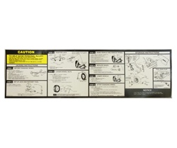 1988 - 1991 Camaro Trunk Jacking Instruction Information Decal